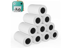 MFLABEL Kids Instant Camera Refill Print Paper,10 Rolls Mini Thermal Printer Paper 2.2 x 1.1 Inch Kids HD Photo Thermal Paper