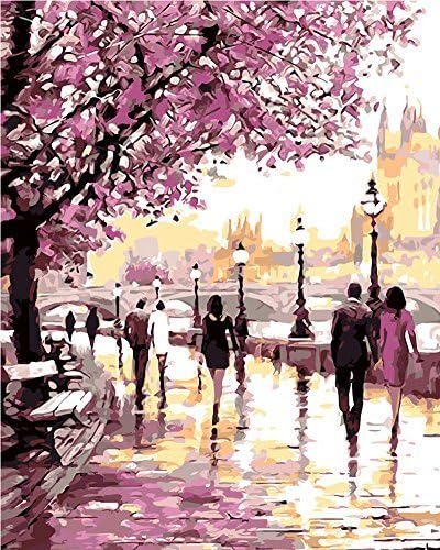 DIY Oil Painting by Number Kit, Paint by Number Kits Colorful Canvas Painting Paintworks Wall Art Picture Drawing with Brushes 16 * 20 inch Christmas Decor Decorations Gifts