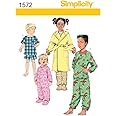 Simplicity 1572 Toddler and Child's Robe and Pajamas Sewing Patterns, Sizes 3-6