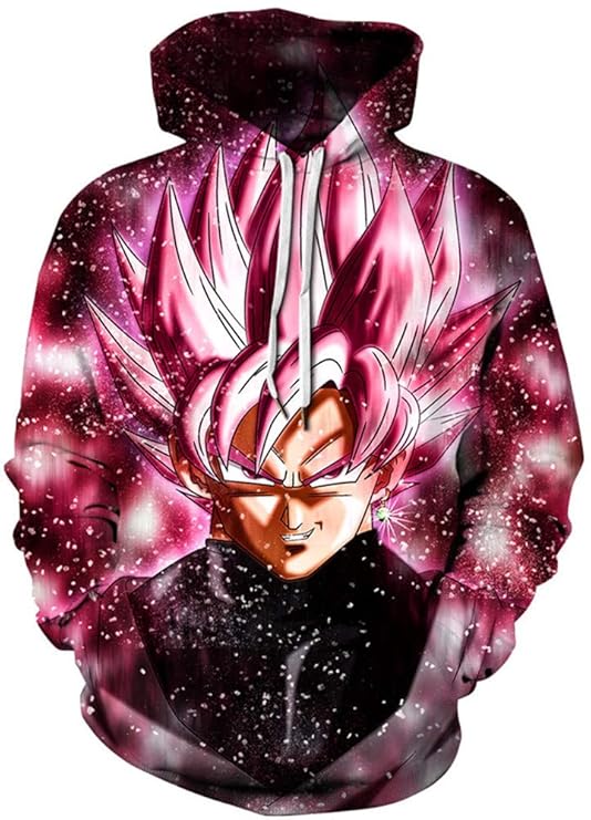 AMOMA Herren Realistic Anime Hoodie Unisex Dragon Ball Naruto Bleach 3D Digitaldruck Sweatshirt Kapuzenpullover Hoodies