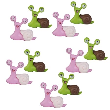 Generic 10pcs Toy Dollhouse Small Bonsai Fairy Garden Landscape Couples Snails Decor