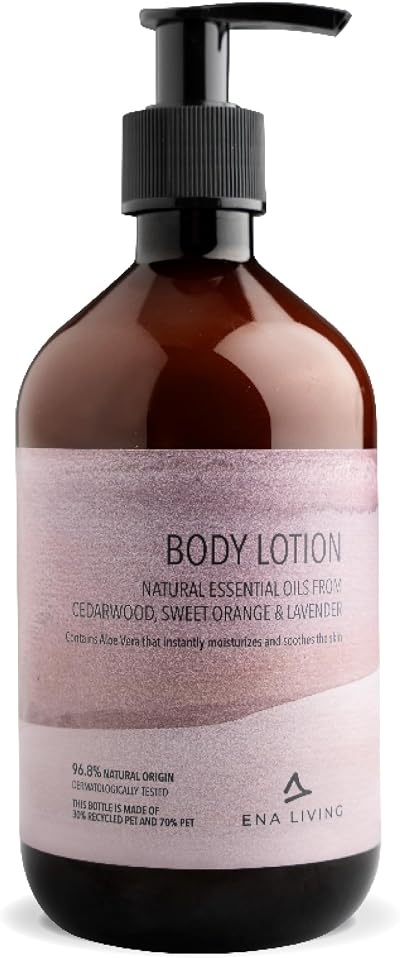 ENA Living Cedar Scented Lotion 500ml | Dry Sensitive Skin Face Body Moisturiser