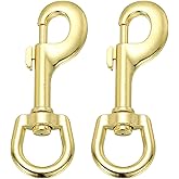 PATIKIL 2Pcs Flag Swivel Snap Clips, 4.1 Inch Heavy Duty Alloy Flag Pole Snaps Hooks Stainless Flagpole Accessories for Rope Hardware Key Chain Leash Leather Craft, Gold Tone