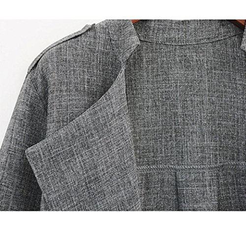 Sumen Womens Long Cloak Jackets Loose Overcoat Pluse Size Cardigan (XXXL, Gray) - Thumbnail 3