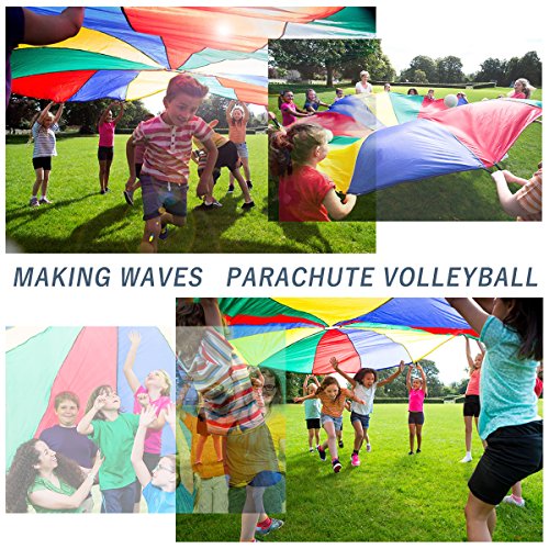 image for Oun Nana Play Parachute for Kids 6 Foot with 8 Reinforced Handles & St