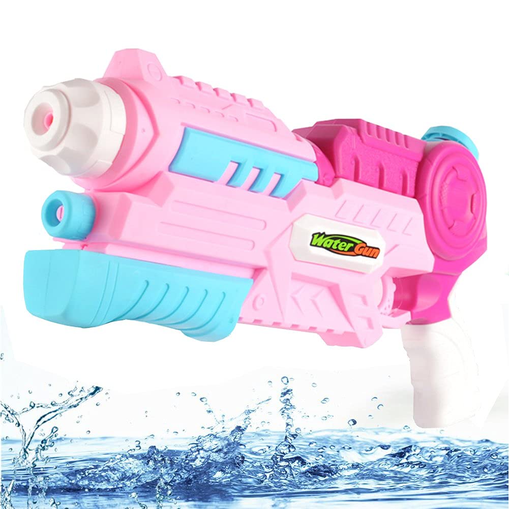 Super Water Gun Toy Soaker Squirt Water pistol for Kids1200ML Capacity 32ft Long Range Water Blaster Outdoor Beach Garden Activity & Boys Girls Adults (Pink)