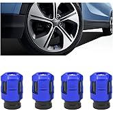 BESULEN 4PCS Car Tire Valve Stem Caps, Aluminum Alloy Vehicle Wheel Valve Covers, Leak-Proof Dustproof Automotive Tire Dust Cap Accessories, Universal for Truck, SUV, Bicycle (Blue)