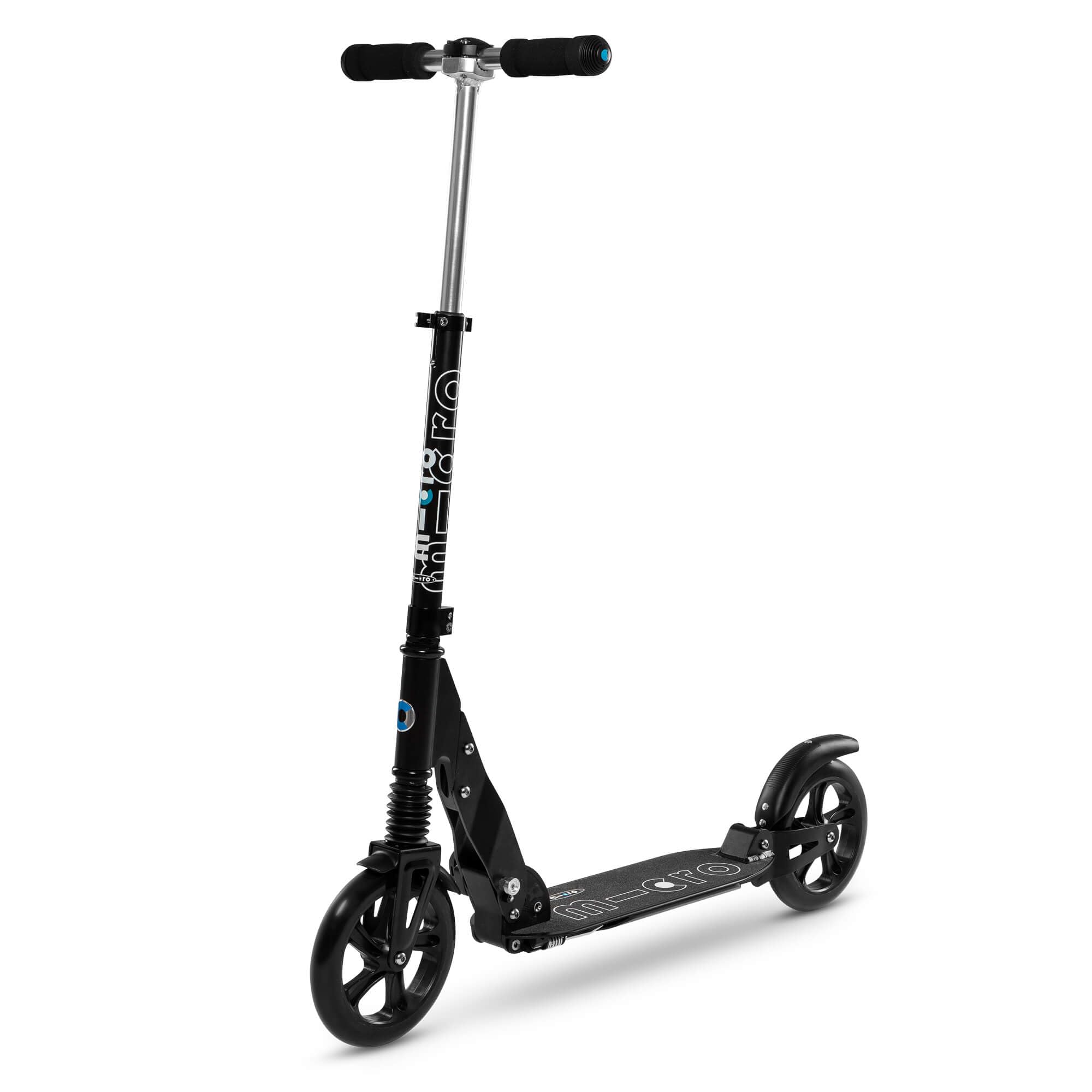 Micro Scooters | Micro Suspension Scooter | 8+ Years | Perfect for Adults & Kids | Front & Rear Suspension | Large Wheels | Foldable | Black