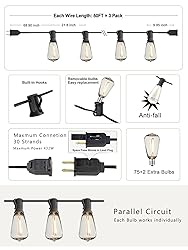 DAMAING Outdoor String Lights LED 150Ft Outside