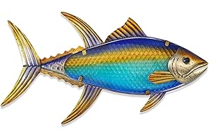 LIFFY Metal Fish Wall Decor Fish Metal Wall Art Hanging Outdoor Wall Art for Outdoor Ocean Beach Sea Pool Decor