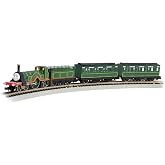 Bachmann Trains Thomas &amp; Friends Emily Ready to Run Electric Train N Scale | Complete Starter Set, Locomotive, Rolling Stock, Track, Power Pack and Speed Controller, Build Your Model Railroad, 24031