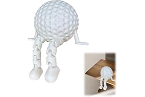 liqiaofang Sports Ball Figurine Collection Miniature Basketball Soccer Baseball Volleyball Sports Set with Articulated Legs Mini Home Office Decor for Display Shelves Desks Tables (Golf)