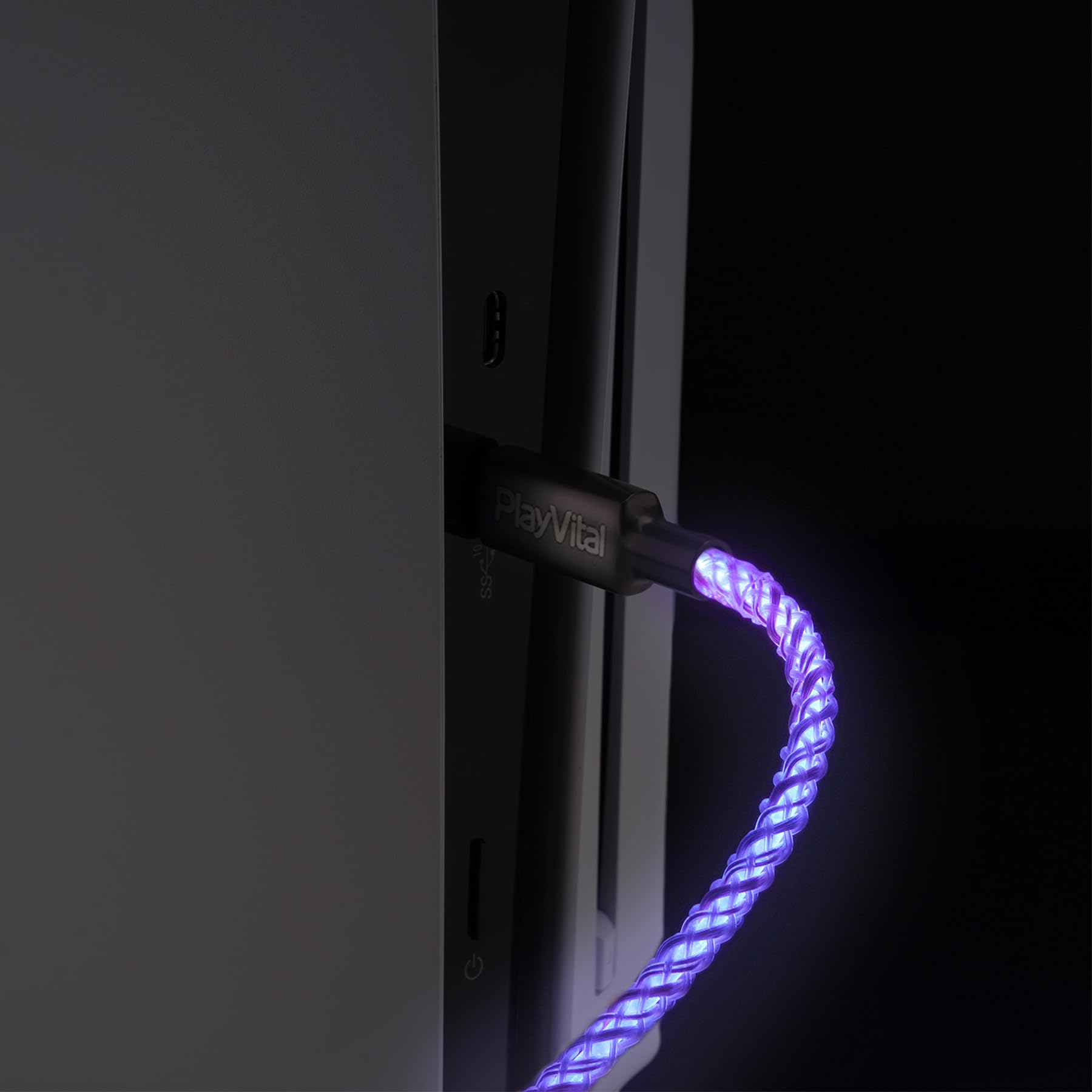 6.56FT Illuminated Charging Cable for ps5 for ps5 Edge Controller, Type C to C Charging Cord for Gamepad, Universal LED Light Up Data Cord for Xbox Core/Elite Series 2/Switch Pro Controller