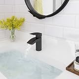 Hapilife Black Basin Mixer Tap Waterfall Monobloc 1 Hole G1/2 Hoses view 8