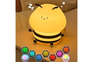 Myratts Little Bee Night Light, Cute LED Light, Silicone Dimmable Kids Bedroom Night Light, Rechargeable Bedside Touch Light, Fun Office Desk Lamp and Home Decor(Bee)…