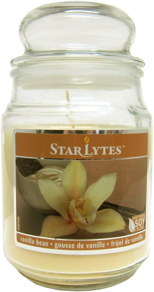 Starlytes Soy Candle in Apothecary Jar Scented 18 Ounces (Vanilla