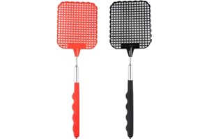 ZenBeya Fly Swatter Lightweight, 2 Pack Stainless Steel Extendable Manual Fly Swat Pest Control for Indoor Outdoor Camping Ga