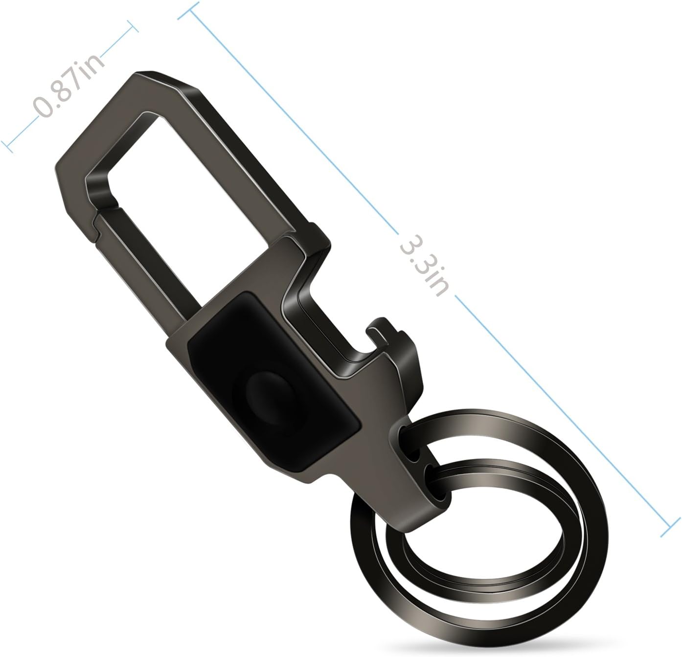 Idakey Zinc Alloy Key Chain with 2 Key Rings Include LED Light and Bottle Opener Function Car Business Keychain for Men and Women Black Nickel: Home Improvement