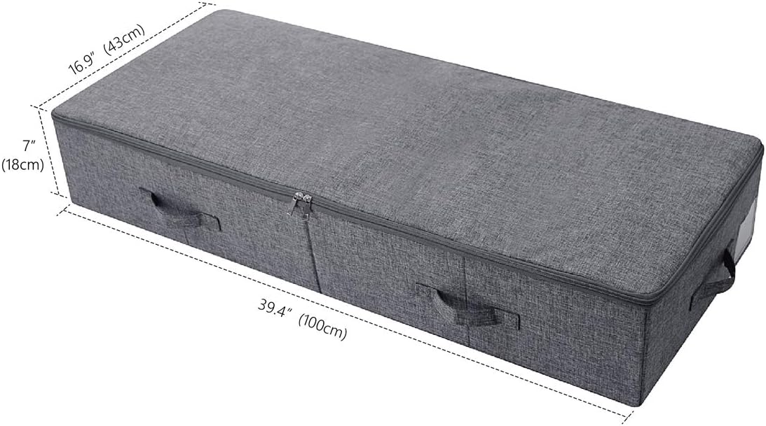 iwill CREATE PRO Large Under The Bed Storage Container for Duvets, Blankets Bedding Accessories, Black Gray: Home & Kitchen