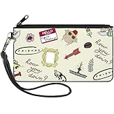 Wallet Canvas Zip Clutch Friends Show Icons Collage White
