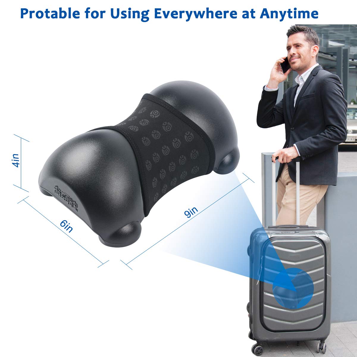 Cervical Neck Traction Device, Neck Pain Relief, Portable Cervical Orthotic Pillow- Adjustable Height with Removable and Washable Cover, Best Gift for Mom & Dad