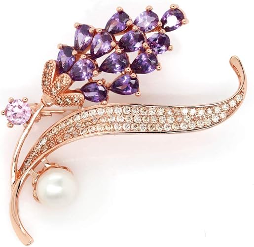 Amazon Gift From New York ブローチ 天然パール 真珠 ピンクゴールド 加工 花 フラワー レディース アクセサリー ブランド 女性 プレゼント ジュエリー 通販
