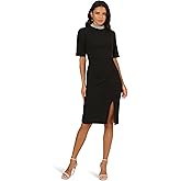 Adrianna Papell Womens Embellished Crepe Short Dress