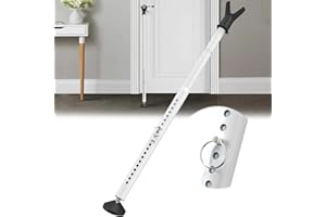 LCOKEIY Sliding Glass Door Lock & Door Stoppers Security Bar Keep Your Home Security, Adjustable Jammer with Interchangeable Caps & Rubber Tips, Ideal for Home, Apartment and Travel Protection,White 1Pack