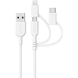 Anker Powerline II 3-in-1 Cable, Lightning/Type C/Micro USB Cable for iPhone, iPad, Huawei, HTC, LG, Samsung Galaxy, Sony Xpe