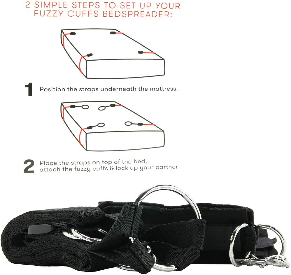 Glas Lux Fetish Fuzzy Lovers Bedspreaders Set, Black - Image 3