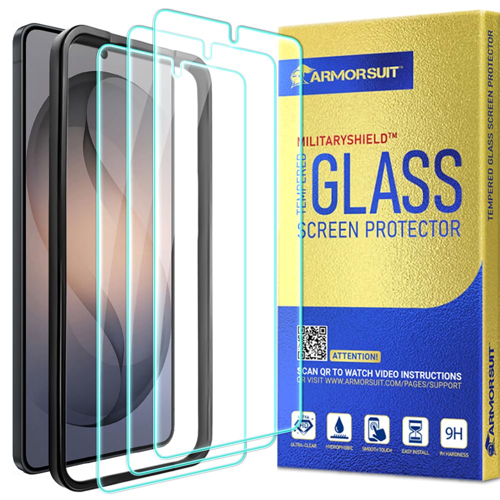ArmorSuit 3 Pack for Samsung Galaxy S26 Ultra Screen Protector Tempered Glass (6.9-inch), Ultrasonic Fingerprint Compatible, Case Friendly, HD Clear, w/Alignment Tool