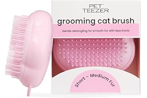 Pet Teezer by Tangle Teezer Cat Brush, De-Shedding Cat Hair Brush for a Gentle, Soothing Groom & Short to Medium Length Fur, 