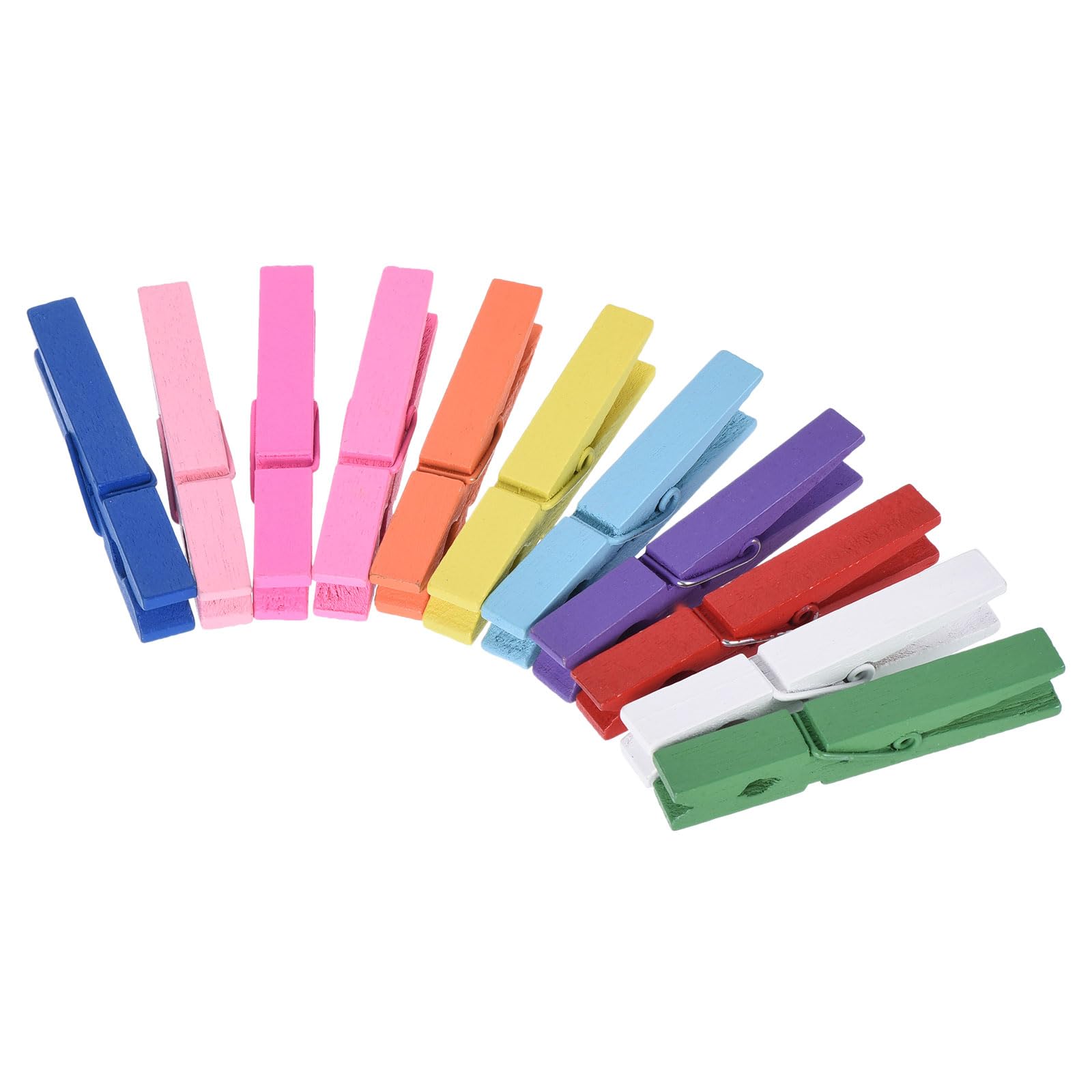 PATIKIL Colored Clothes Pegs, 70 Pack Colorful Wooden Clothes Clips for Hanging Clothes, Rainbow Colors