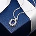 Gem Stone King 925 Sterling Silver Blue Simulated Sapphire and White Zirconia Pendant Necklace For Women (2.25 Cttw, Gemstone Birthstone, Oval 8X6MM, with 18 Inch Chain)
