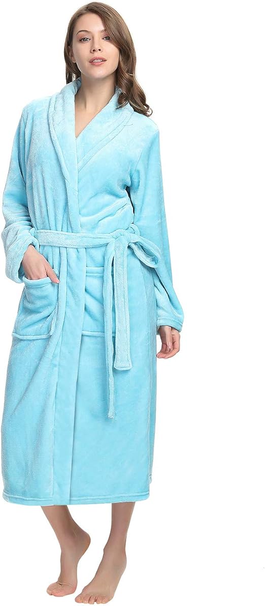 Soft Plush Bathrobe for Womens Fluffy Cute Long House Coat M&M Mymoon