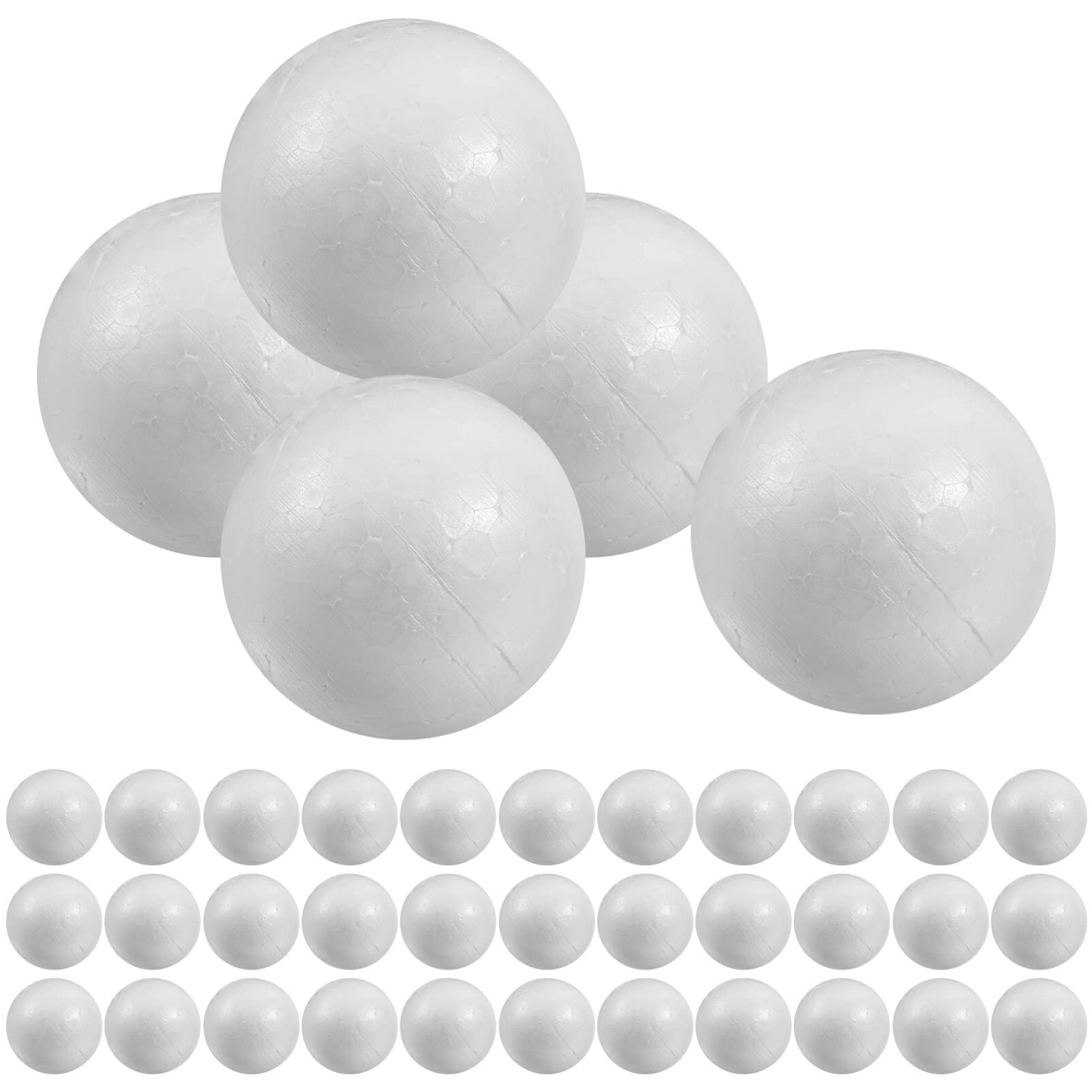PartyKindom 50pcs Polystyrene Craft Balls Round Spheres Solid Wedding Decoration DIY Stuff for Party Crafts
