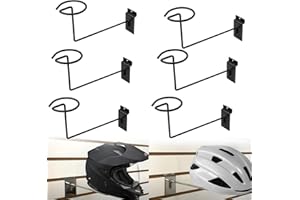 CNQLIS 6 Pcs Hat Racks, Slat Wall Motorcycle Helmet Bicycle Helmet Display, Slat Wall Accessories for Home Retail Shop Display Racks,Garage Shop Retail Universal Hat Rack(Black)