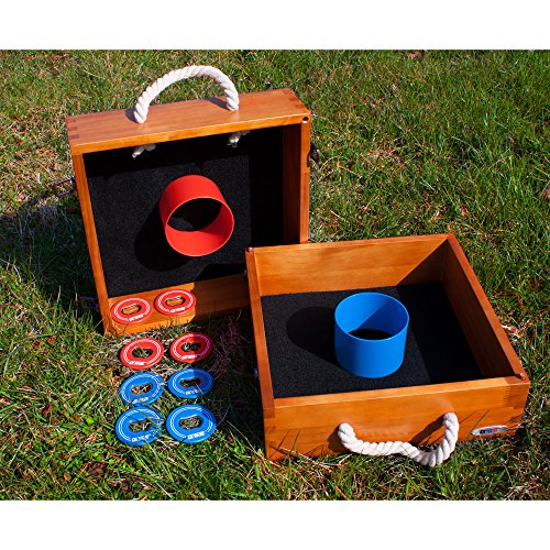 GSE Games & Sports Premium Quality Outdoor Solid Wood Washer Toss Game Set For Backyard, Lawn and Beach
