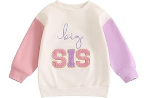 Koijhnb Baby Girls Big Sister Little Sister Sweatshirt Toddler Boy Brother Pullover Tops Sibling Lil Brother Matching Clothes