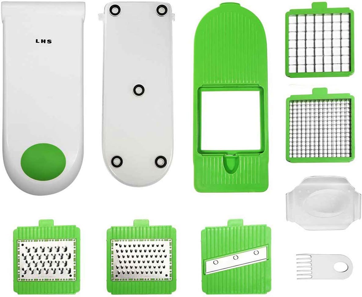 LHS Vegetable Chopper, Pro Onion Chopper Slicer Dicer Cutter - Cheese & Veggie Chopper - Food Chopper Dicer with 5 Blades: Kitchen & Dining