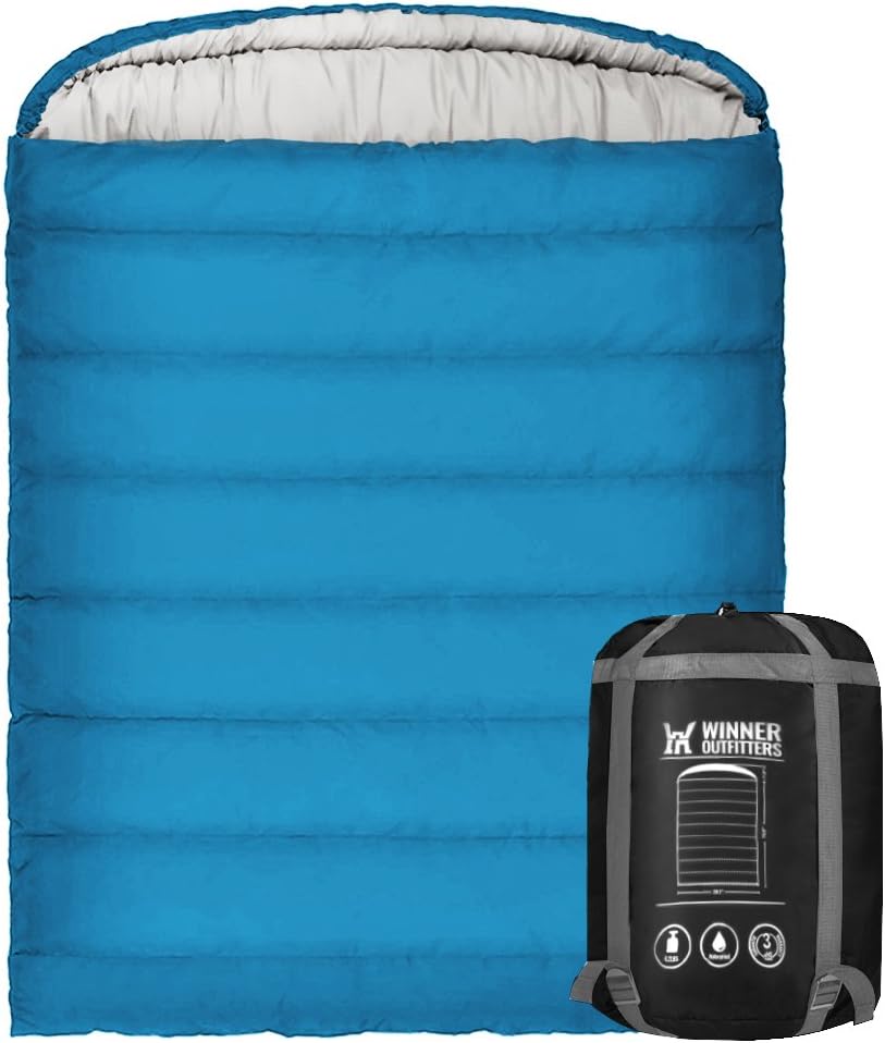 Winner Camping Sleeping Bag with Compression Sack,Mummy Hood with Zipper It's Portable and Lightweight for 3-4 Season Camping, Hiking, Traveling, Backpacking and Outdoor Activities