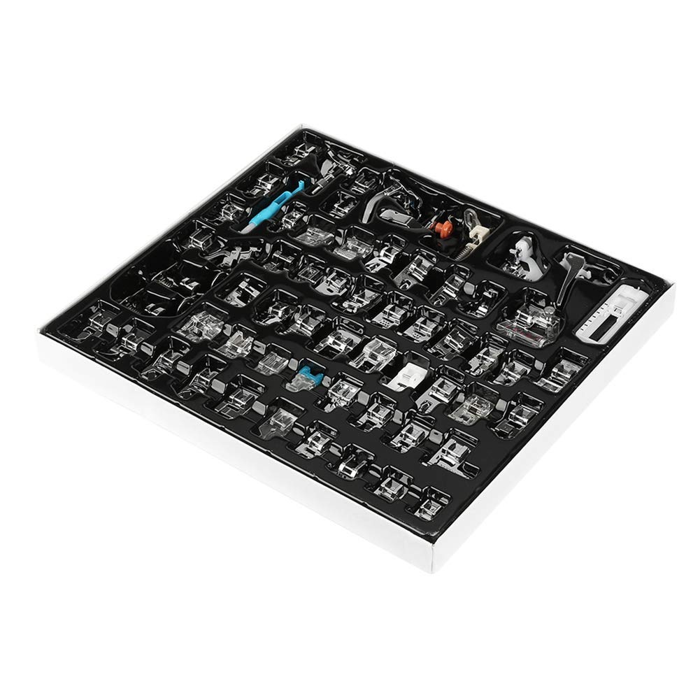 Hilitand 62pcs Sewing Machine Foot Kit, Multi-functional Presser Feet Kit for Home Multi-function Sewing Machines with Low Shank, Metal, Hilitandatrh9f7pew