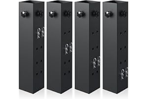 IRENPORU 4 Pack Super Heavy Carbon Steel Bed Risers fit College Dorm Square Wooden Bed Frames, Tables, Bed Lifting Square Risers Adjustable to 3.2", 5.1", 8.1"or 11.2" Heights，Supports up to 9,000 lbs