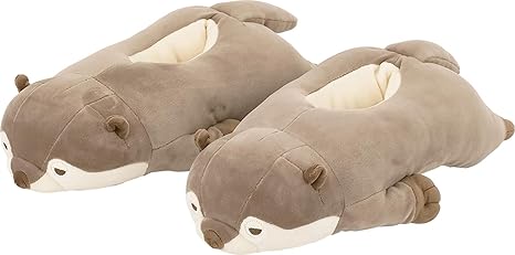 Amazon Co Jp りぶはあと ぬいぐるみルームシューズ プレミアムねむねむアニマルズ カワウソのくるり 23 24 5cm かわいい 暖かい 33 ホーム キッチン