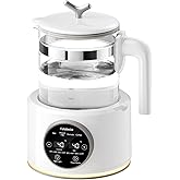 Baby Instant Warmer, Baby Milk Warmer Glass Electric Kettle Boiler with Night Light, Accurate Temperature Control for Formula, 1.2L Glass Water Warmer Breastmilk,Boil Coffee,Tea, 24H Insulation