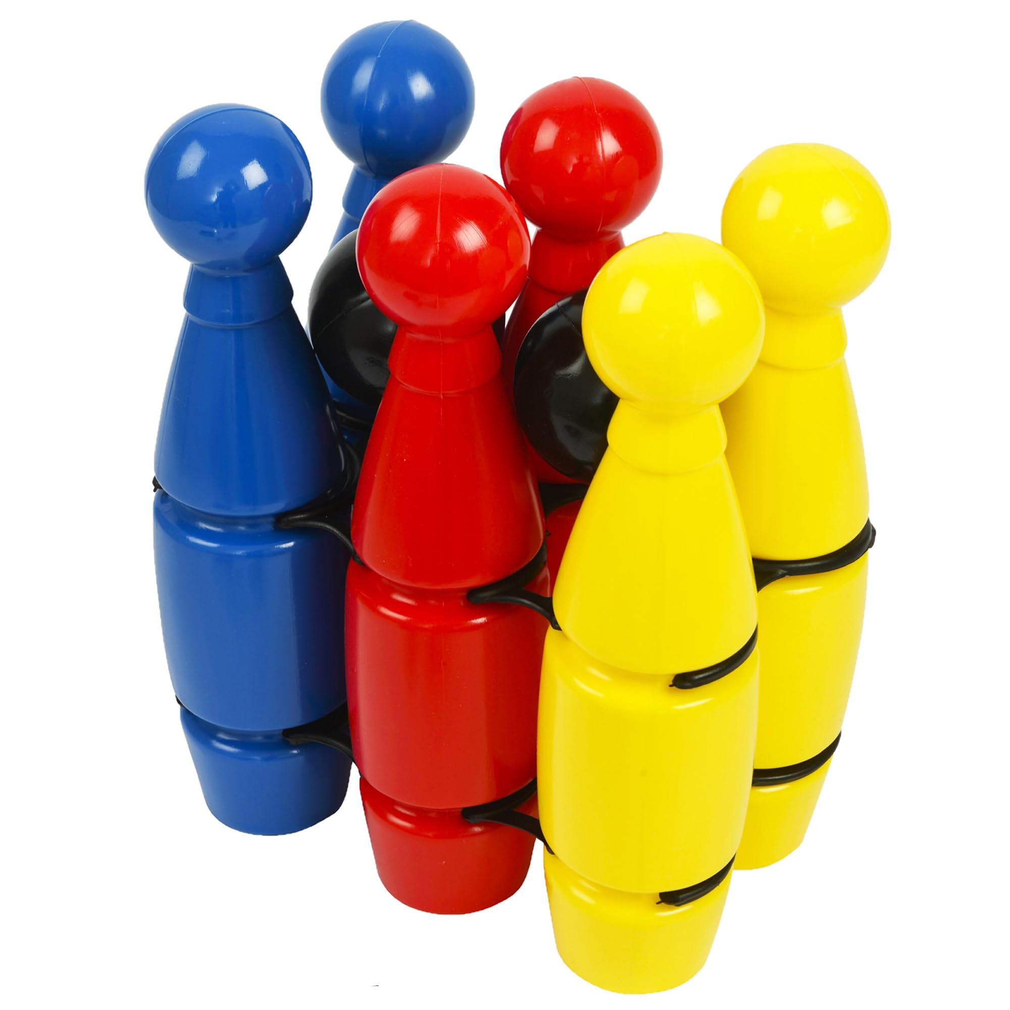 HTI Fun Sport 6x Skittles in Net | Great Kids Bowling Game Set Perfect For Children and Adults to Play