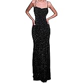 LEOROO Long Wrap Dress for Women Summer Elegant Spaghetti Strap Sleeveless Party Maxi Dress Wedding Guest