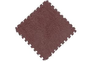 Cozylkx Puzzle Floor Mat, Plush Foam Mats, 16 Fluffy Carpet Tiles Area Rugs for Kids Room, Baby Room, Nursery Decoration