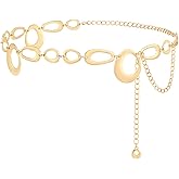 SANSTHS Chain Belts for Women Fashion Gold/Silver Chains Belt for Dresses Clunky Link Ladies Belt