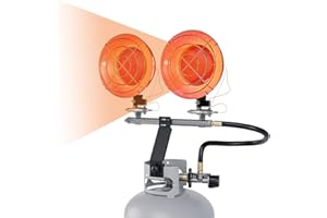 SANNWSG 30000 Btu Outdoor Propane Heater Top, 2-Burner Portable Propane Tank Top Heaters, Double Tanks Tops Propanes Patio Heater with Tip-Over Protection and 3 Heating Modes